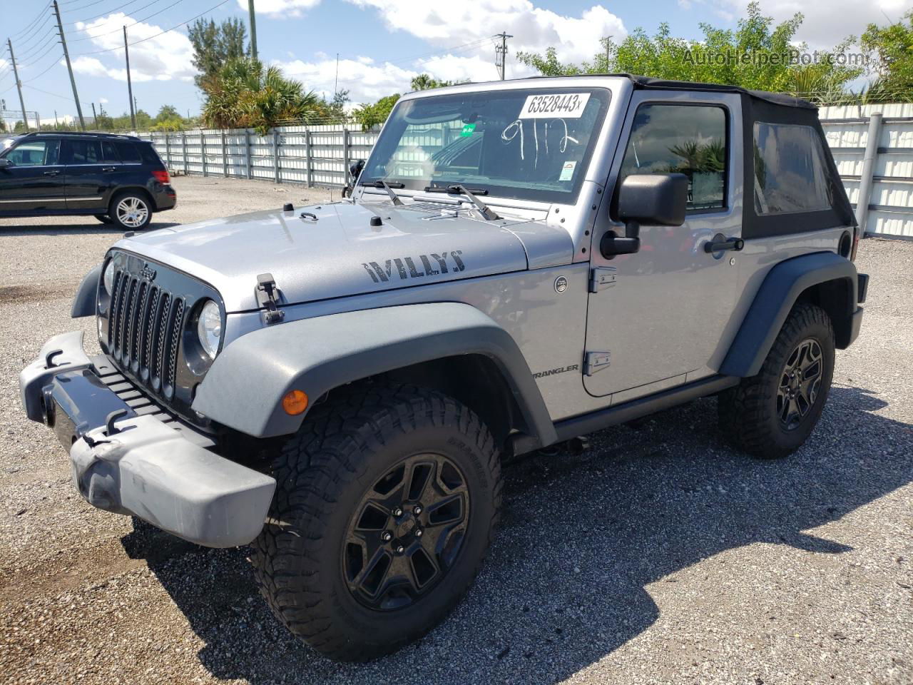 2014 Jeep Wrangler Sport Silver vin: 1C4AJWAG7EL240894