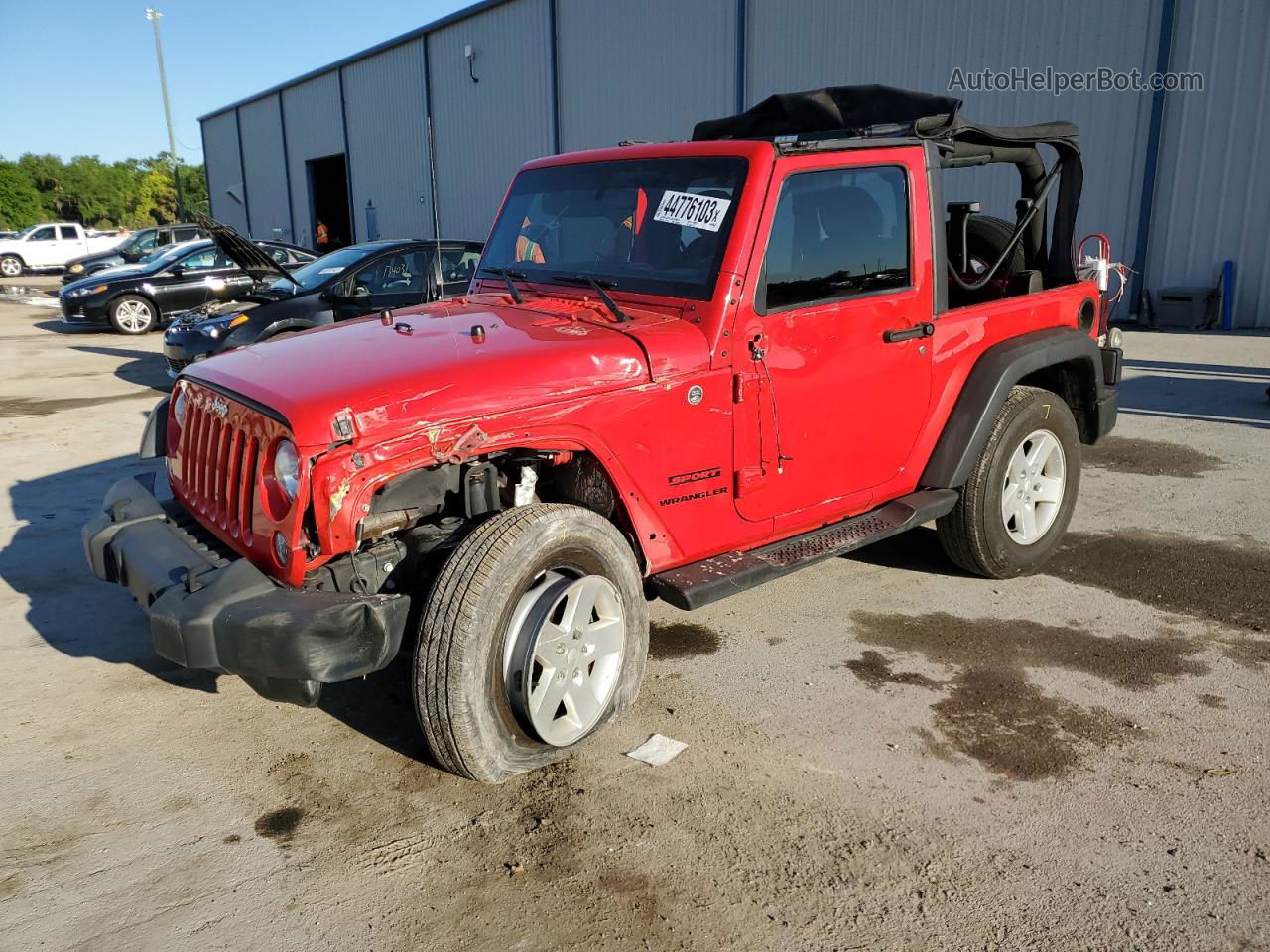 2014 Jeep Wrangler Sport Red vin: 1C4AJWAG7EL320826