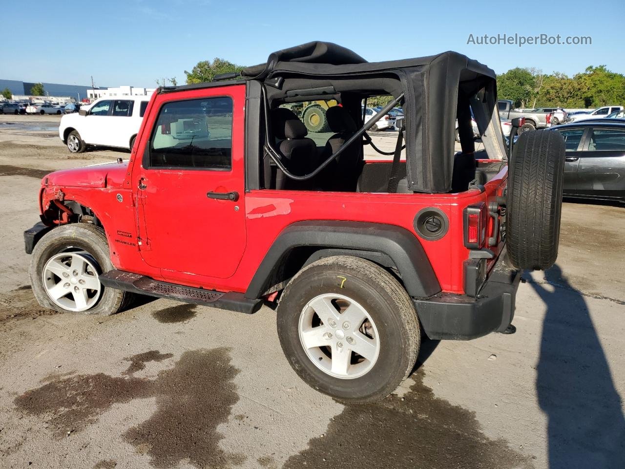 2014 Jeep Wrangler Sport Красный vin: 1C4AJWAG7EL320826