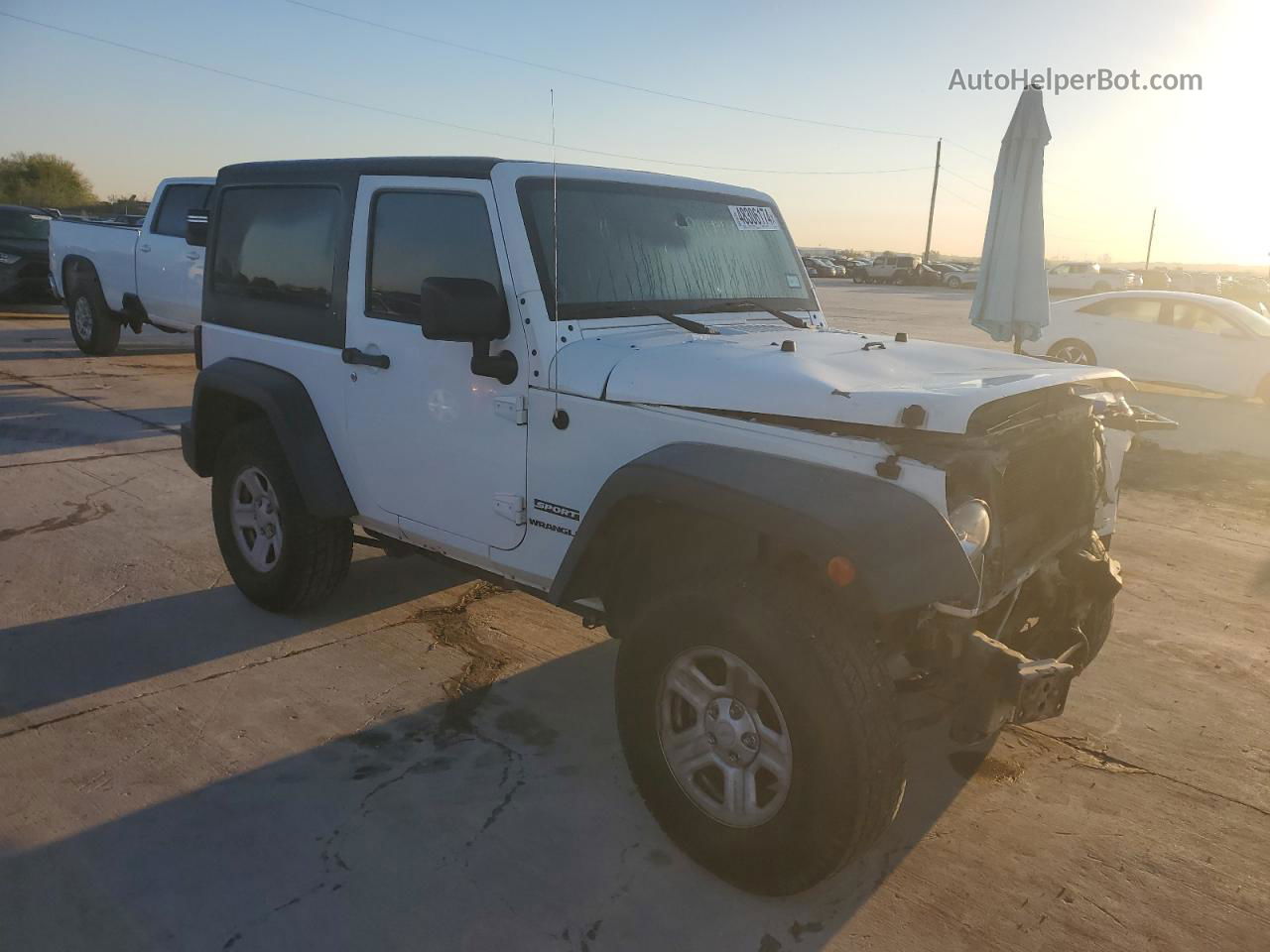 2014 Jeep Wrangler Sport White vin: 1C4AJWAG8EL190989