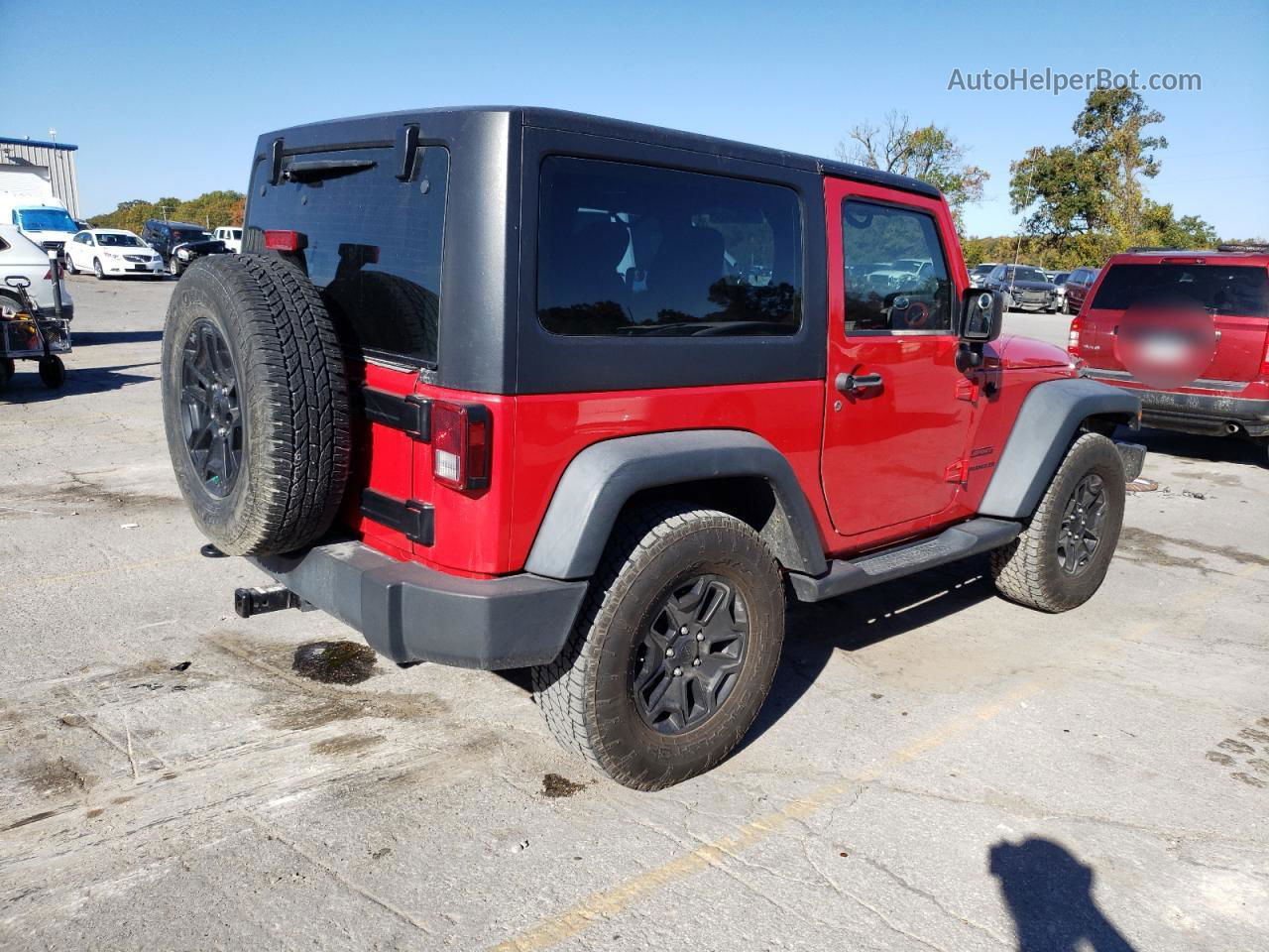 2014 Jeep Wrangler Sport Red vin: 1C4AJWAG9EL148167