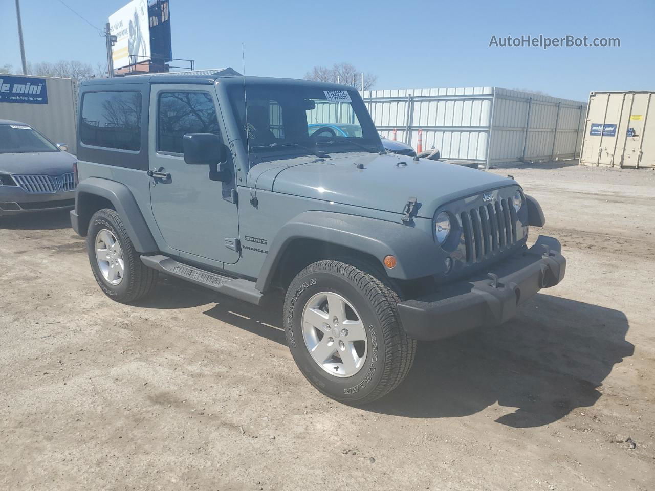 2014 Jeep Wrangler Sport Gray vin: 1C4AJWAG9EL315160