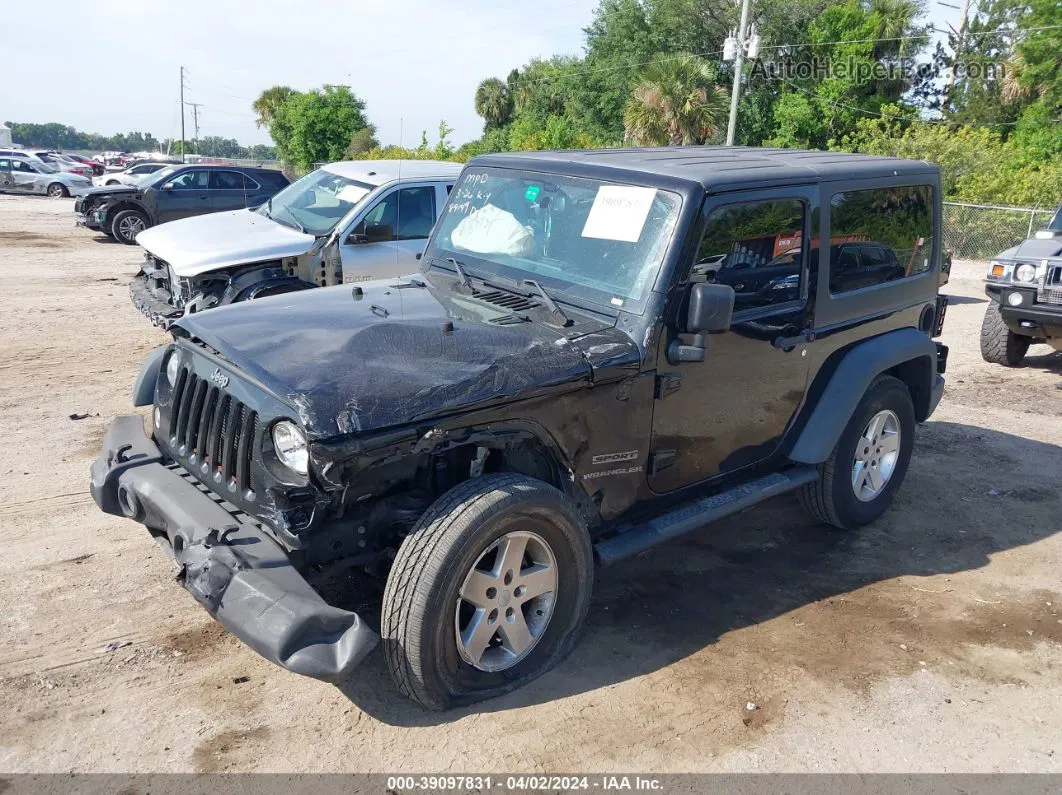 2014 Jeep Wrangler Sport Black vin: 1C4AJWAGXEL155788