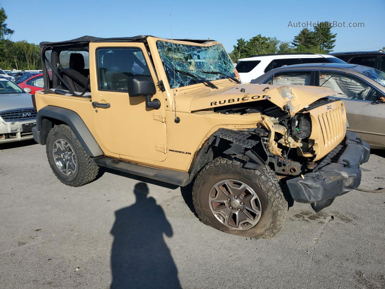 2014 Jeep Wrangler Rubicon Tan vin: 1C4BJWCG7EL117100