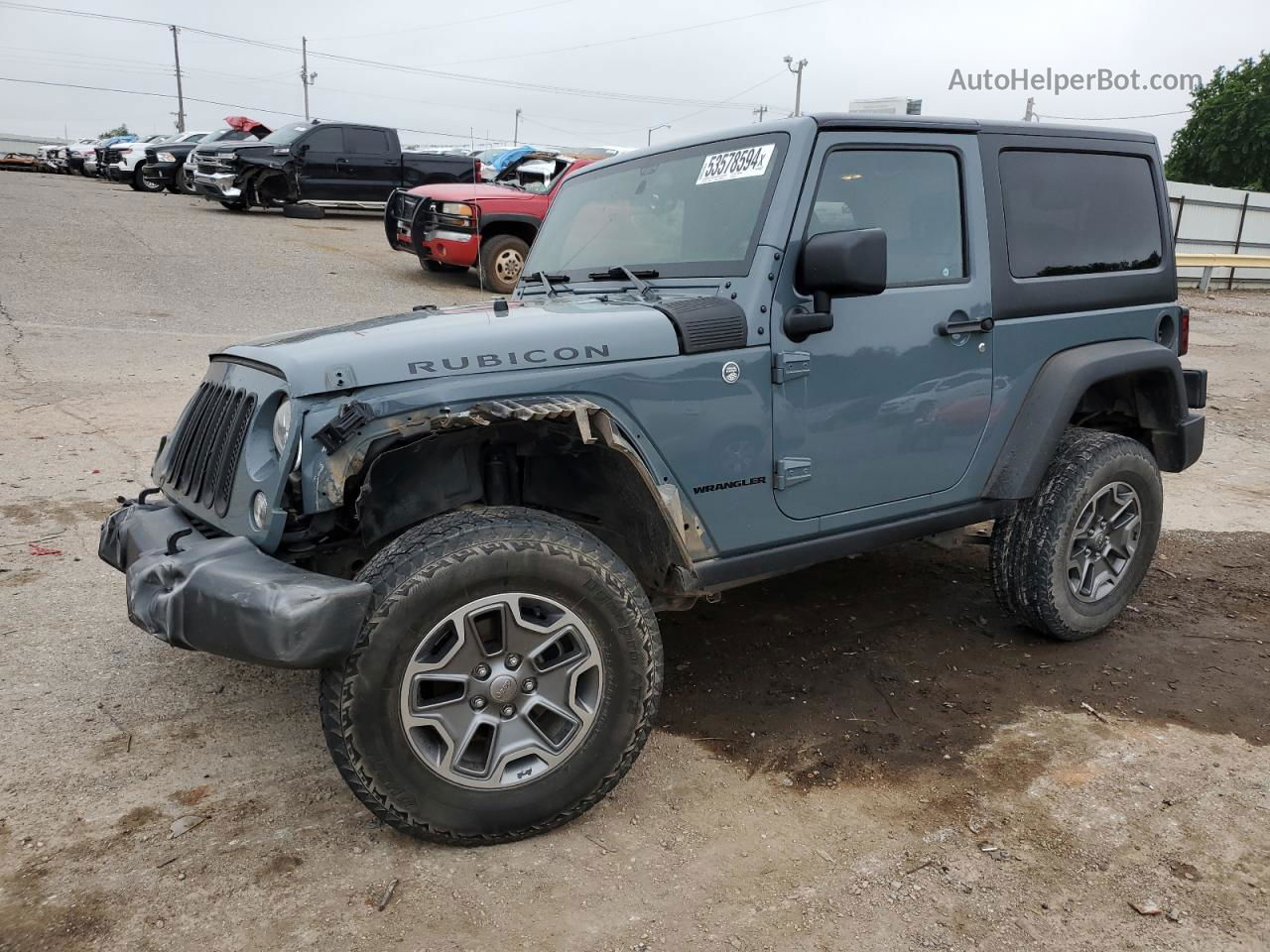 2014 Jeep Wrangler Rubicon Blue vin: 1C4BJWCGXEL287676