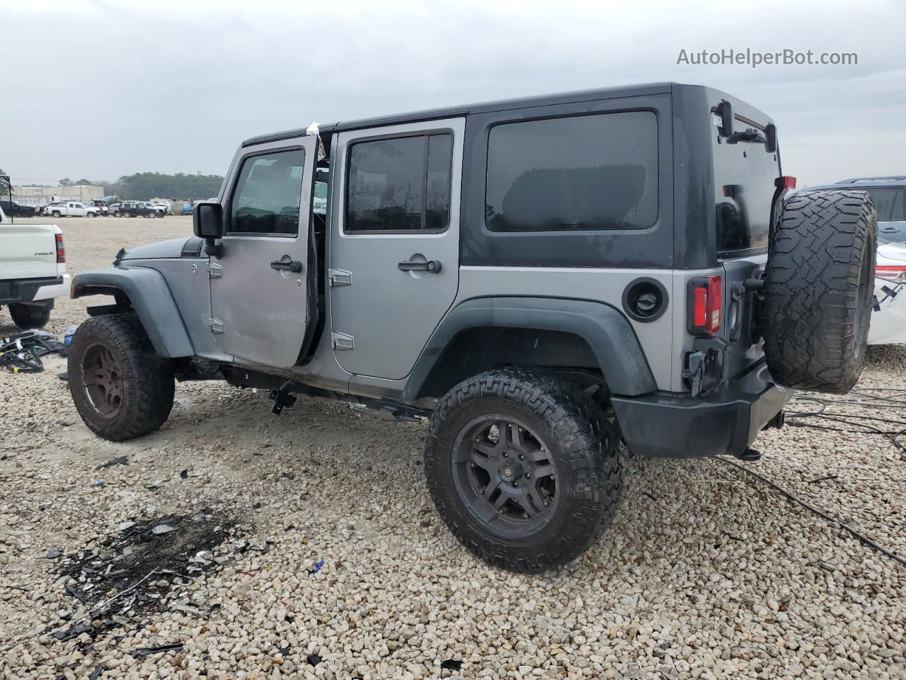 2014 Jeep Wrangler Unlimited Sport Gray vin: 1C4BJWDG1EL107645