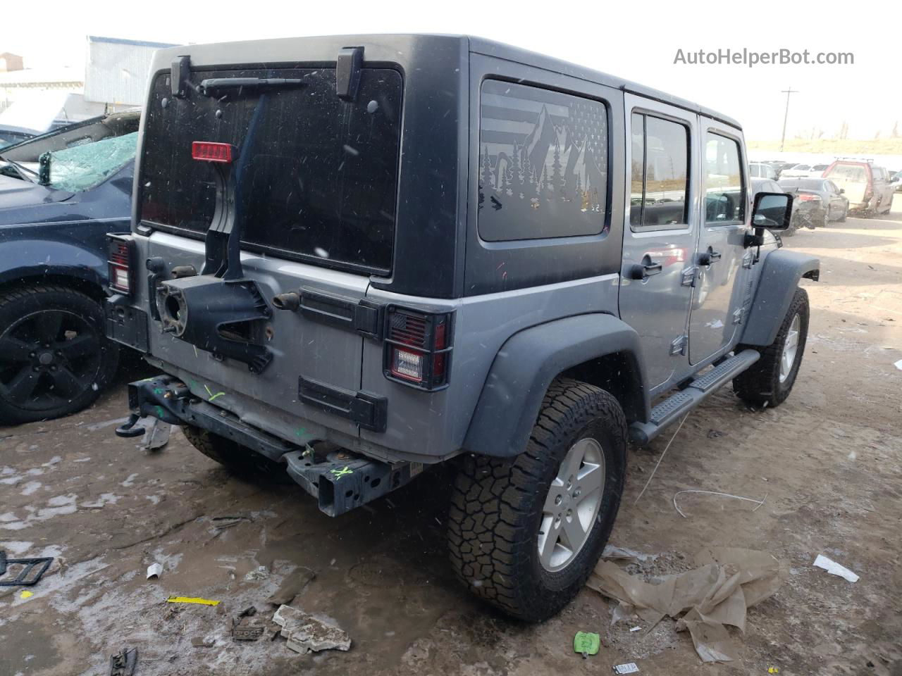 2014 Jeep Wrangler Unlimited Sport Silver vin: 1C4BJWDG1EL177632