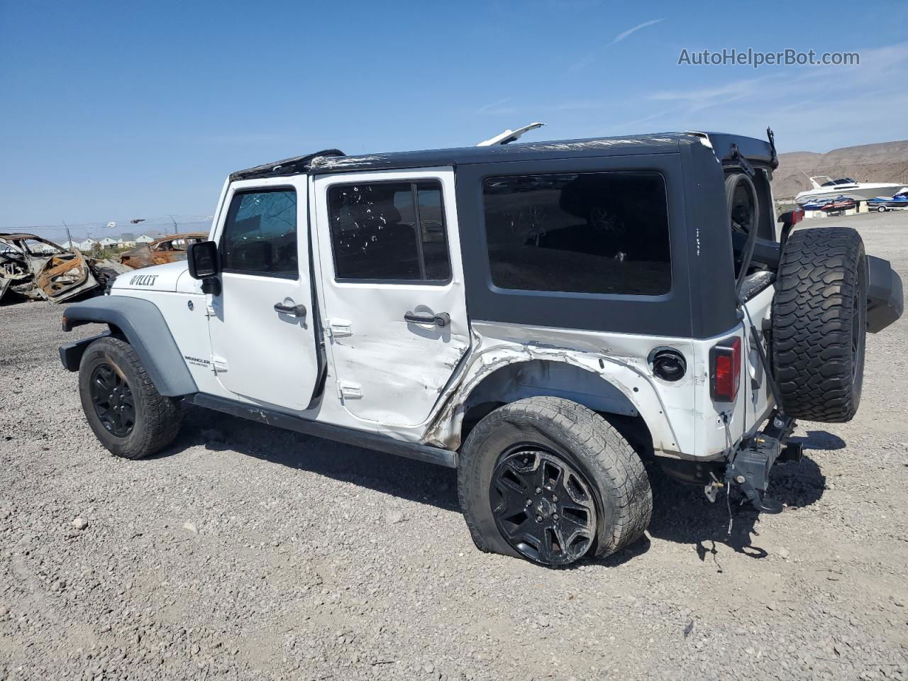 2014 Jeep Wrangler Unlimited Sport White vin: 1C4BJWDG1EL285393