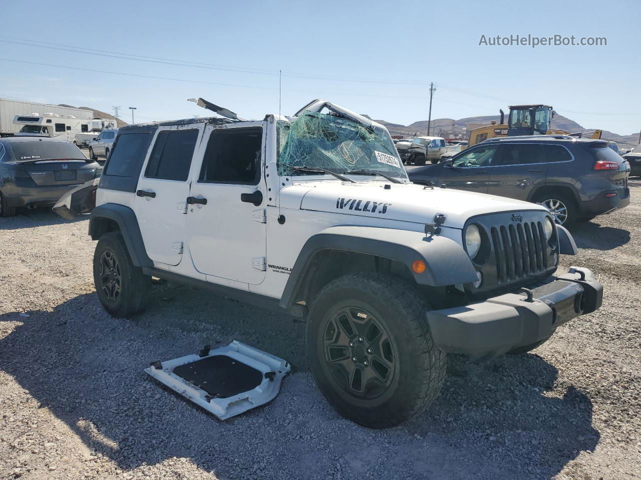 2014 Jeep Wrangler Unlimited Sport White vin: 1C4BJWDG1EL285393