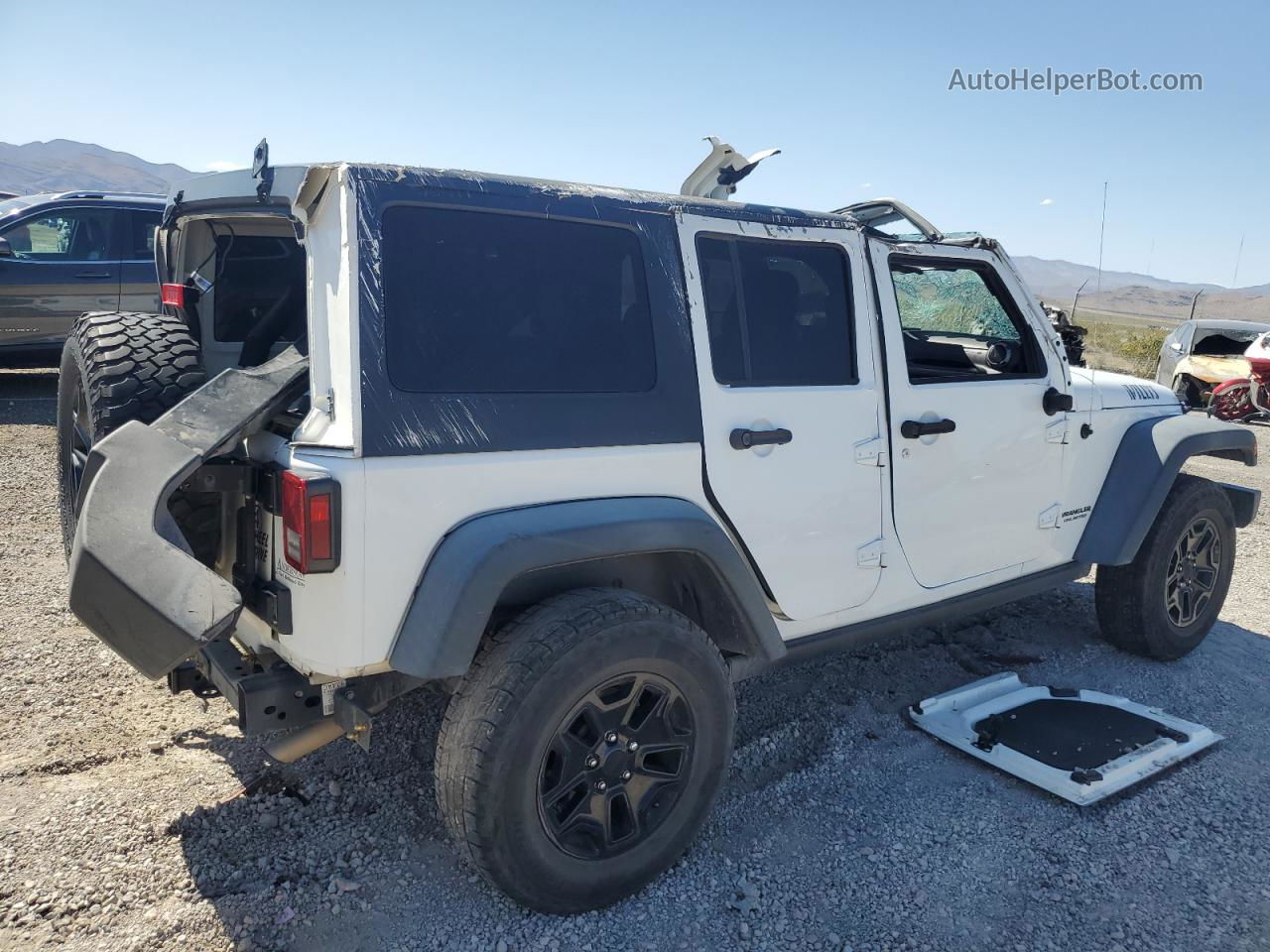 2014 Jeep Wrangler Unlimited Sport White vin: 1C4BJWDG1EL285393