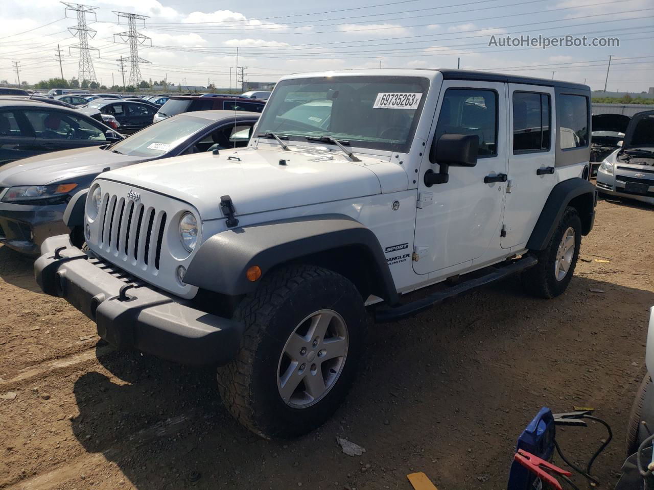 2017 Jeep Wrangler Unlimited Sport White vin: 1C4BJWDG1HL505829