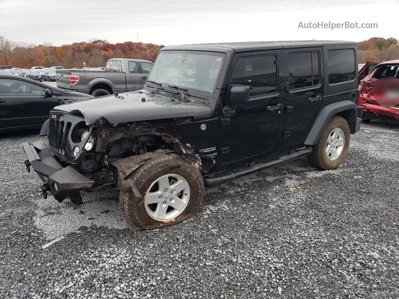 2017 Jeep Wrangler Unlimited Sport Black vin: 1C4BJWDG1HL656816