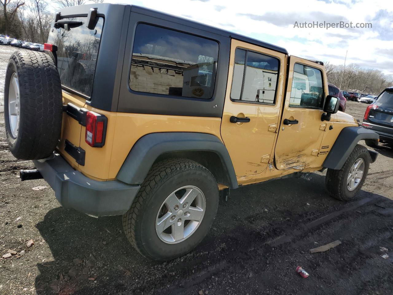 2014 Jeep Wrangler Unlimited Sport Желто-коричневый vin: 1C4BJWDG2EL242326