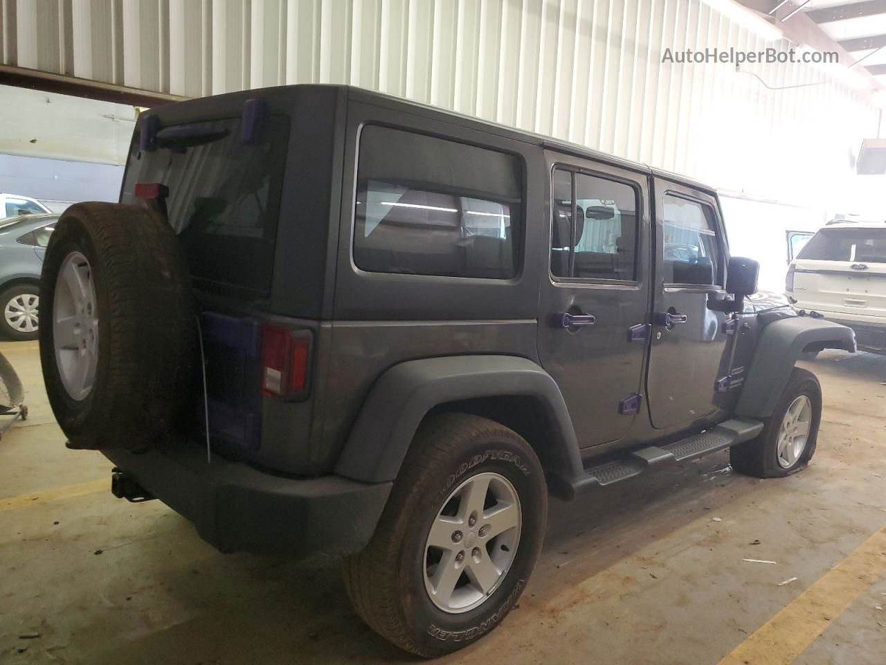 2017 Jeep Wrangler Unlimited Sport Gray vin: 1C4BJWDG2HL622741