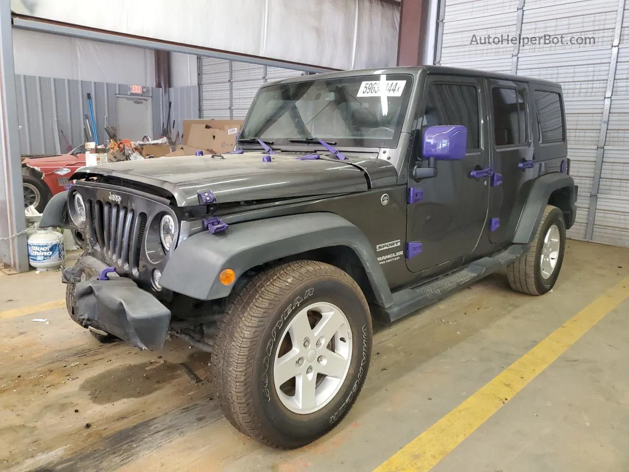 2017 Jeep Wrangler Unlimited Sport Gray vin: 1C4BJWDG2HL622741