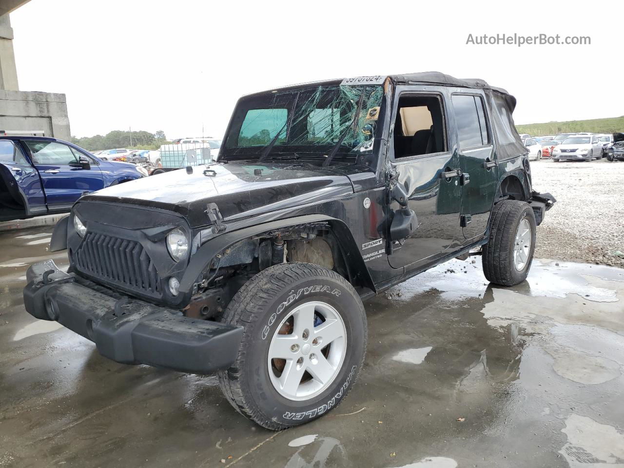 2017 Jeep Wrangler Unlimited Sport Black vin: 1C4BJWDG2HL674435