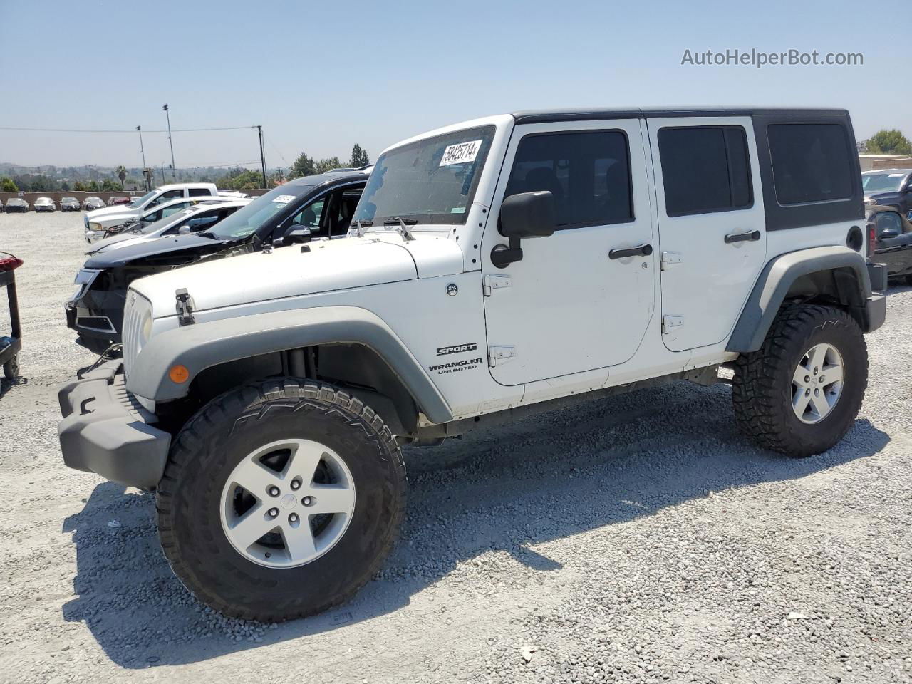 2014 Jeep Wrangler Unlimited Sport White vin: 1C4BJWDG3EL247244