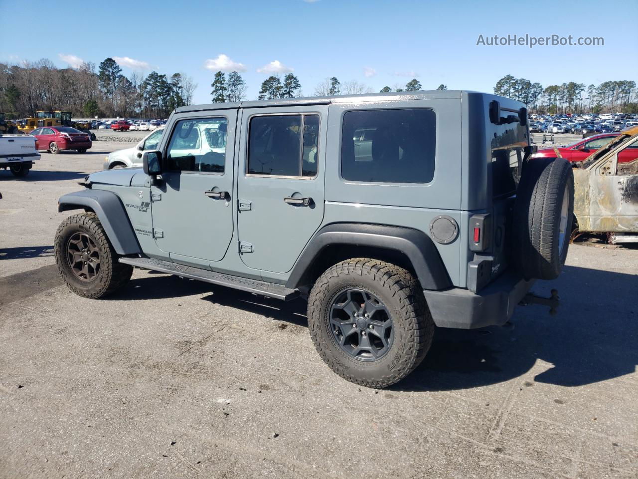 2014 Jeep Wrangler Unlimited Sport Gray vin: 1C4BJWDG3EL264013