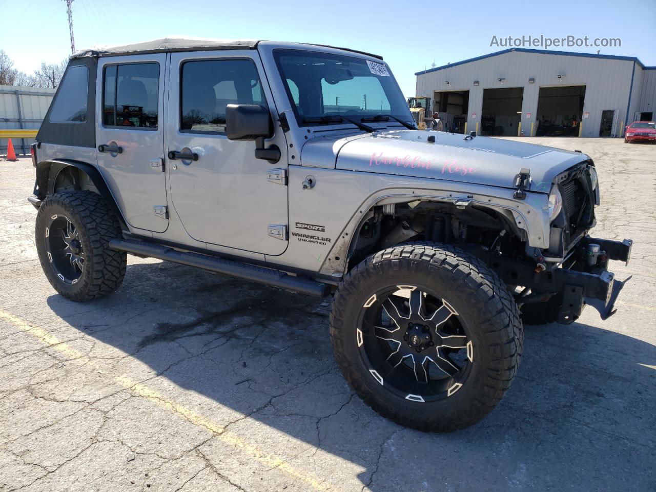 2014 Jeep Wrangler Unlimited Sport Gray vin: 1C4BJWDG3EL325943