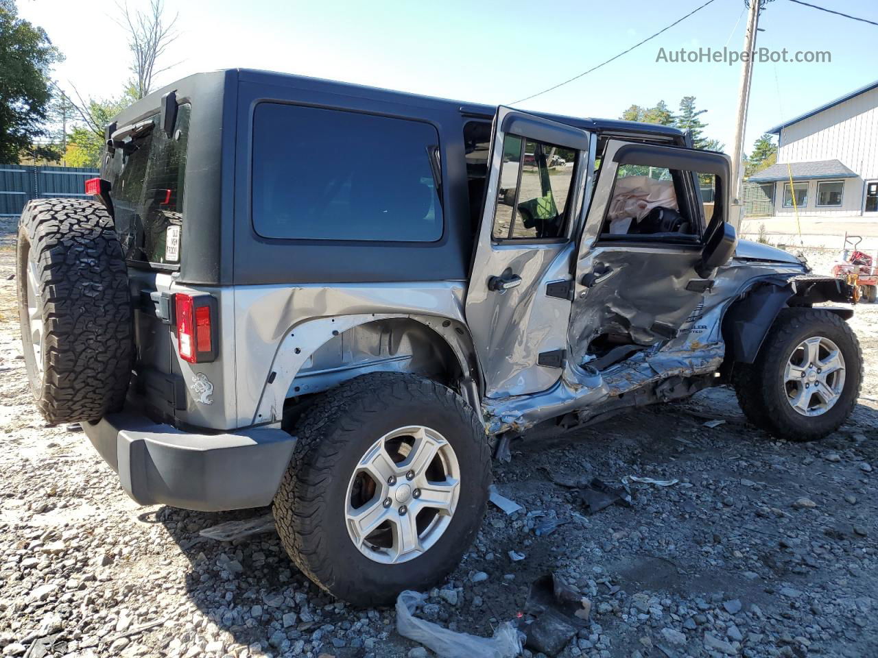 2017 Jeep Wrangler Unlimited Sport Gray vin: 1C4BJWDG3HL532093