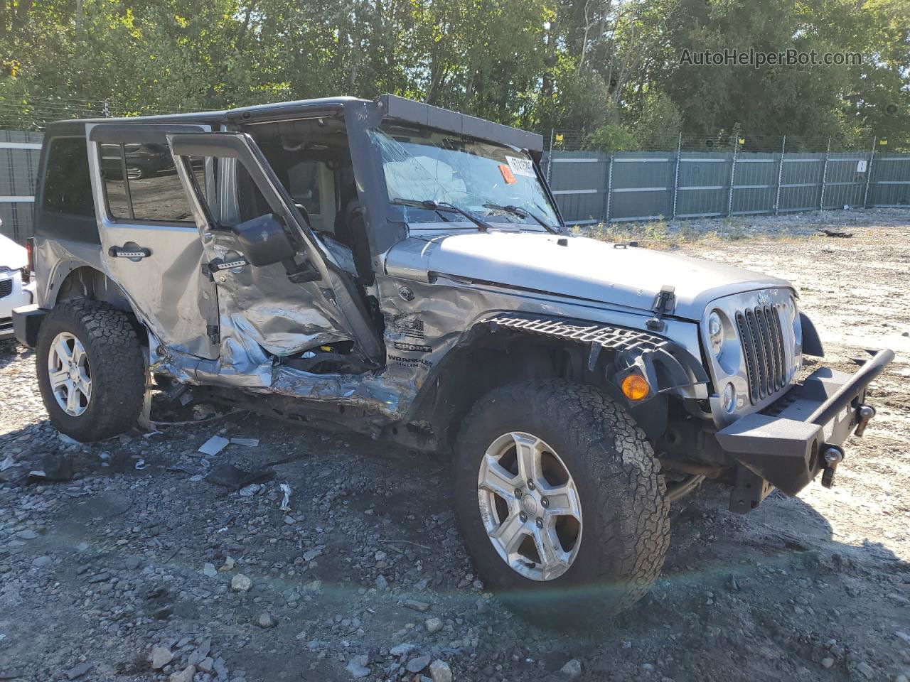 2017 Jeep Wrangler Unlimited Sport Gray vin: 1C4BJWDG3HL532093