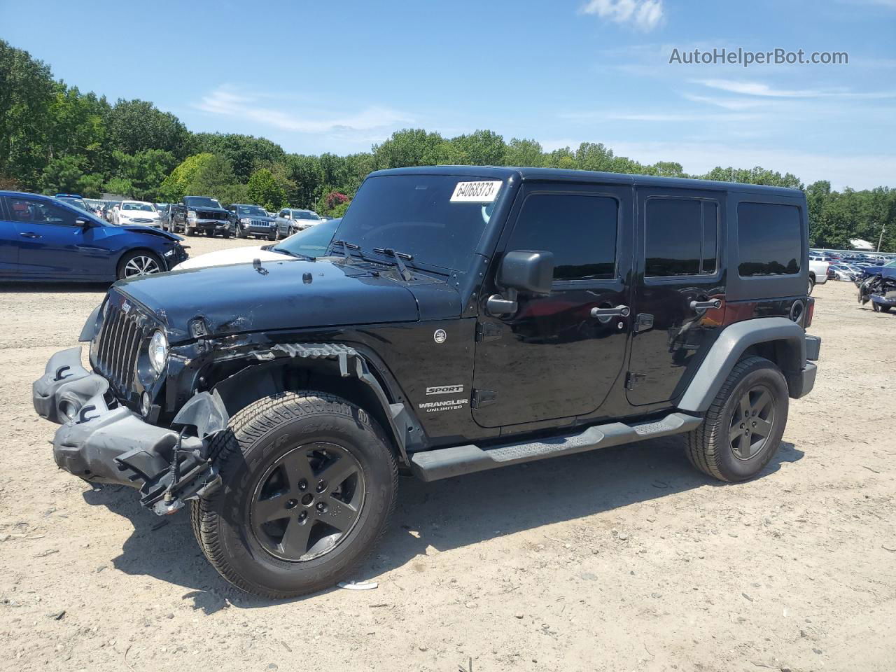 2017 Jeep Wrangler Unlimited Sport Черный vin: 1C4BJWDG3HL661788