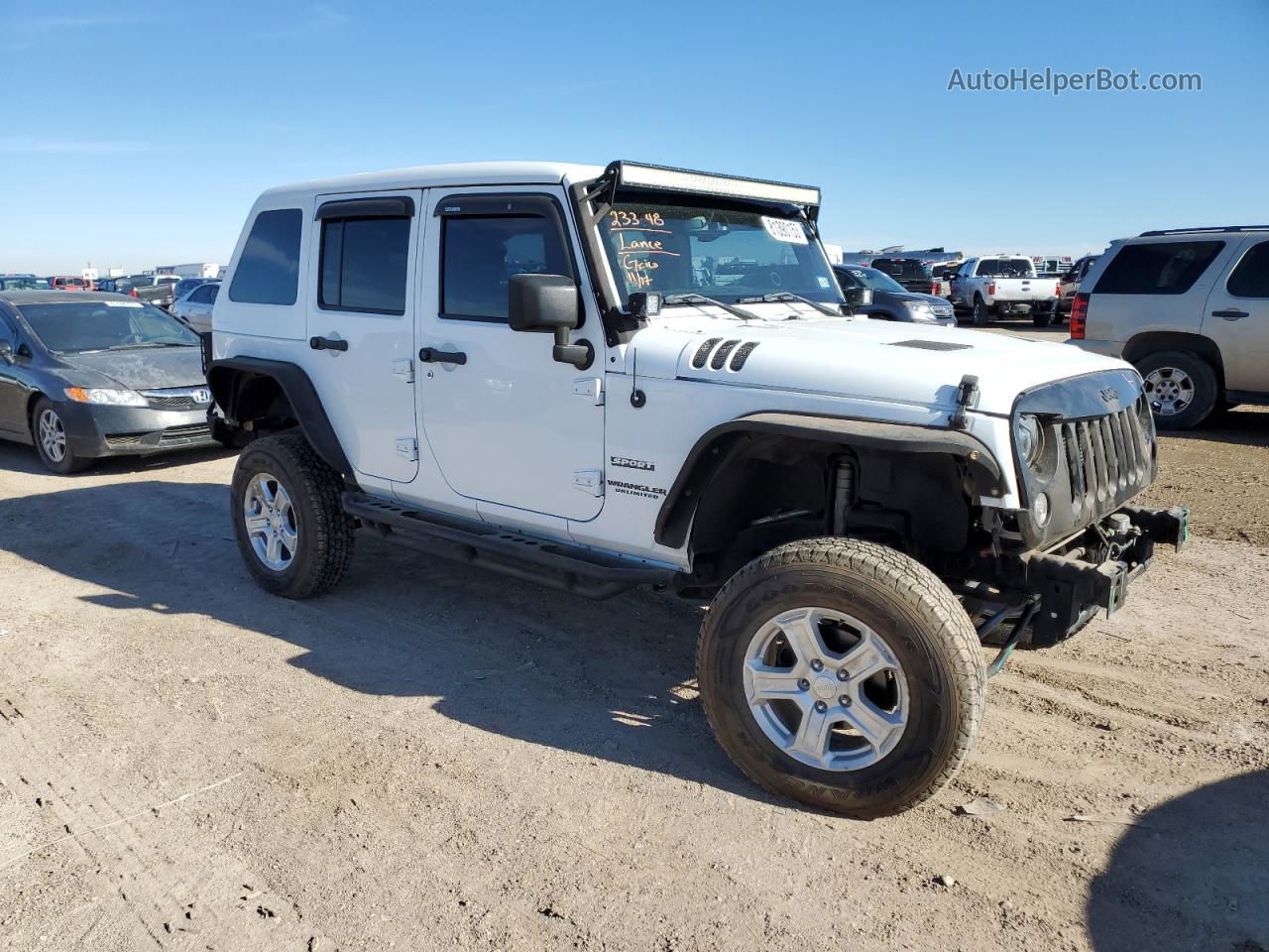 2014 Jeep Wrangler Unlimited Sport White vin: 1C4BJWDG4EL106599