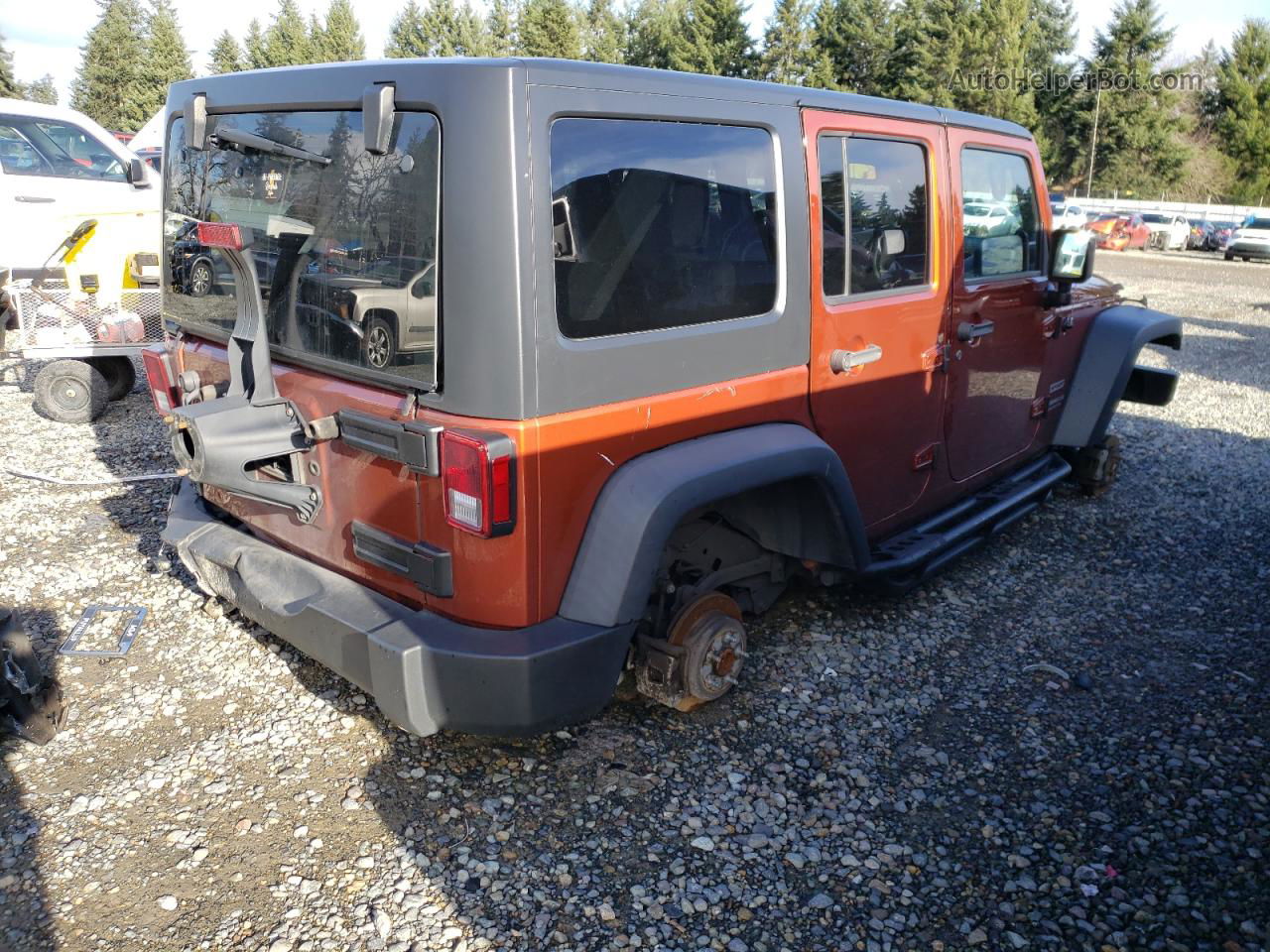 2014 Jeep Wrangler Unlimited Sport Orange vin: 1C4BJWDG4EL285484