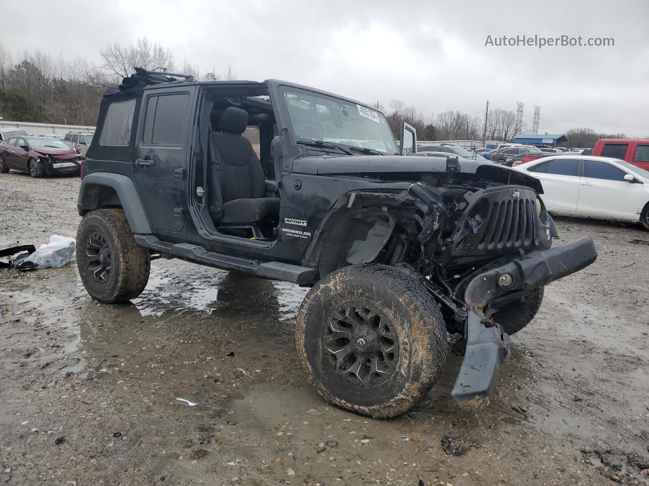 2017 Jeep Wrangler Unlimited Sport Черный vin: 1C4BJWDG4HL632266