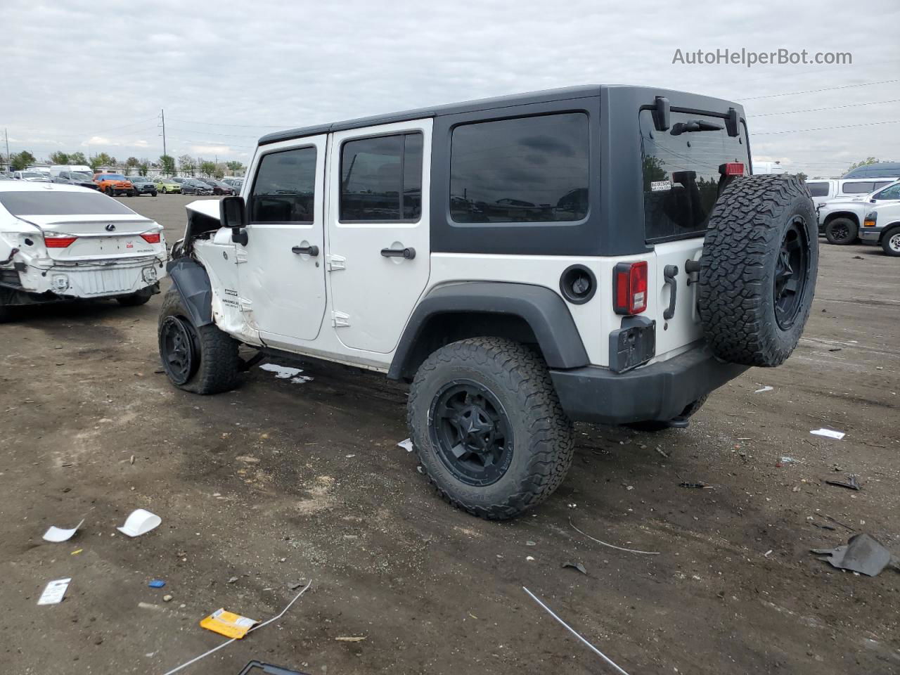 2014 Jeep Wrangler Unlimited Sport White vin: 1C4BJWDG5EL312126