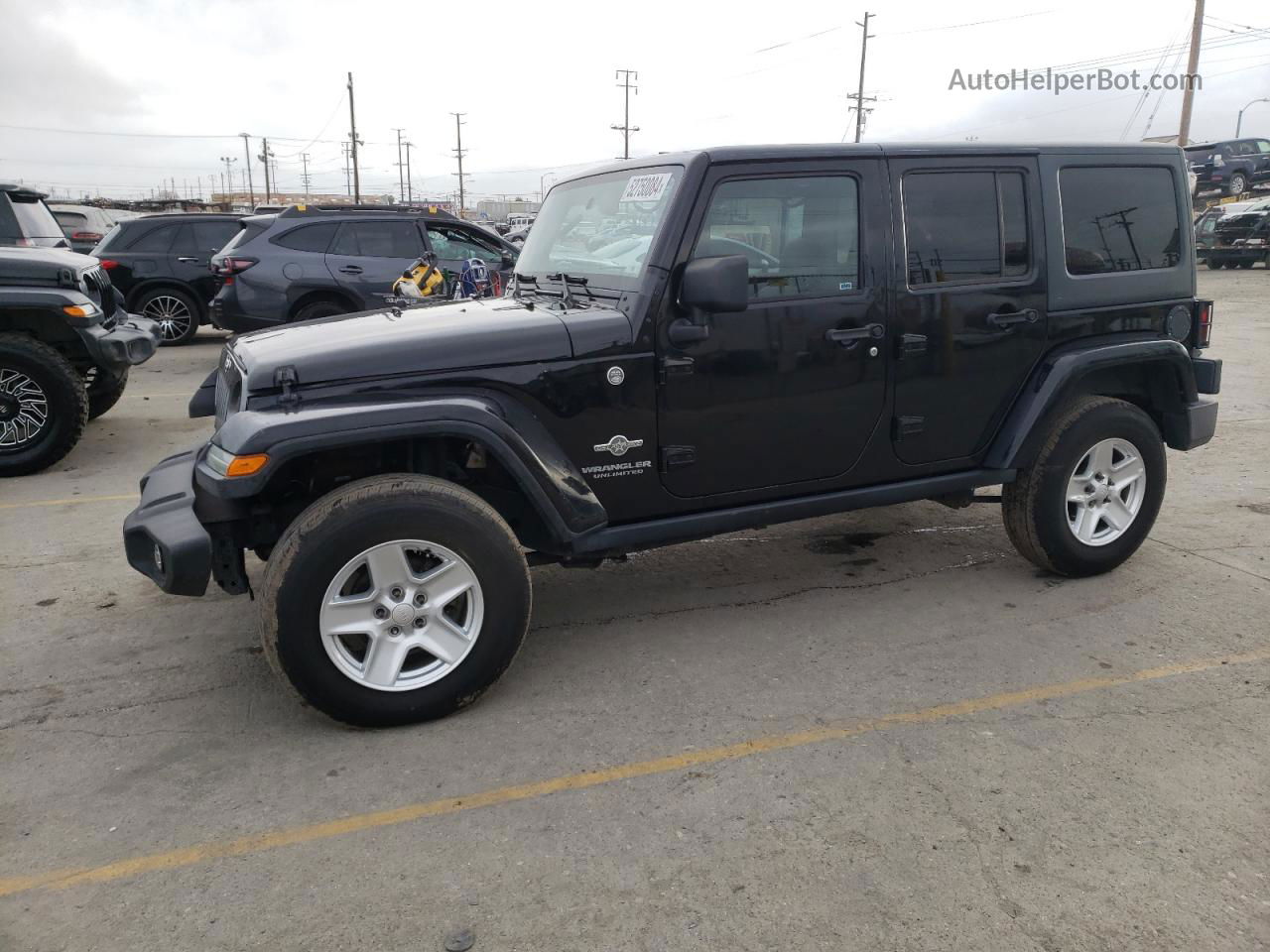 2014 Jeep Wrangler Unlimited Sport Черный vin: 1C4BJWDG6EL241969