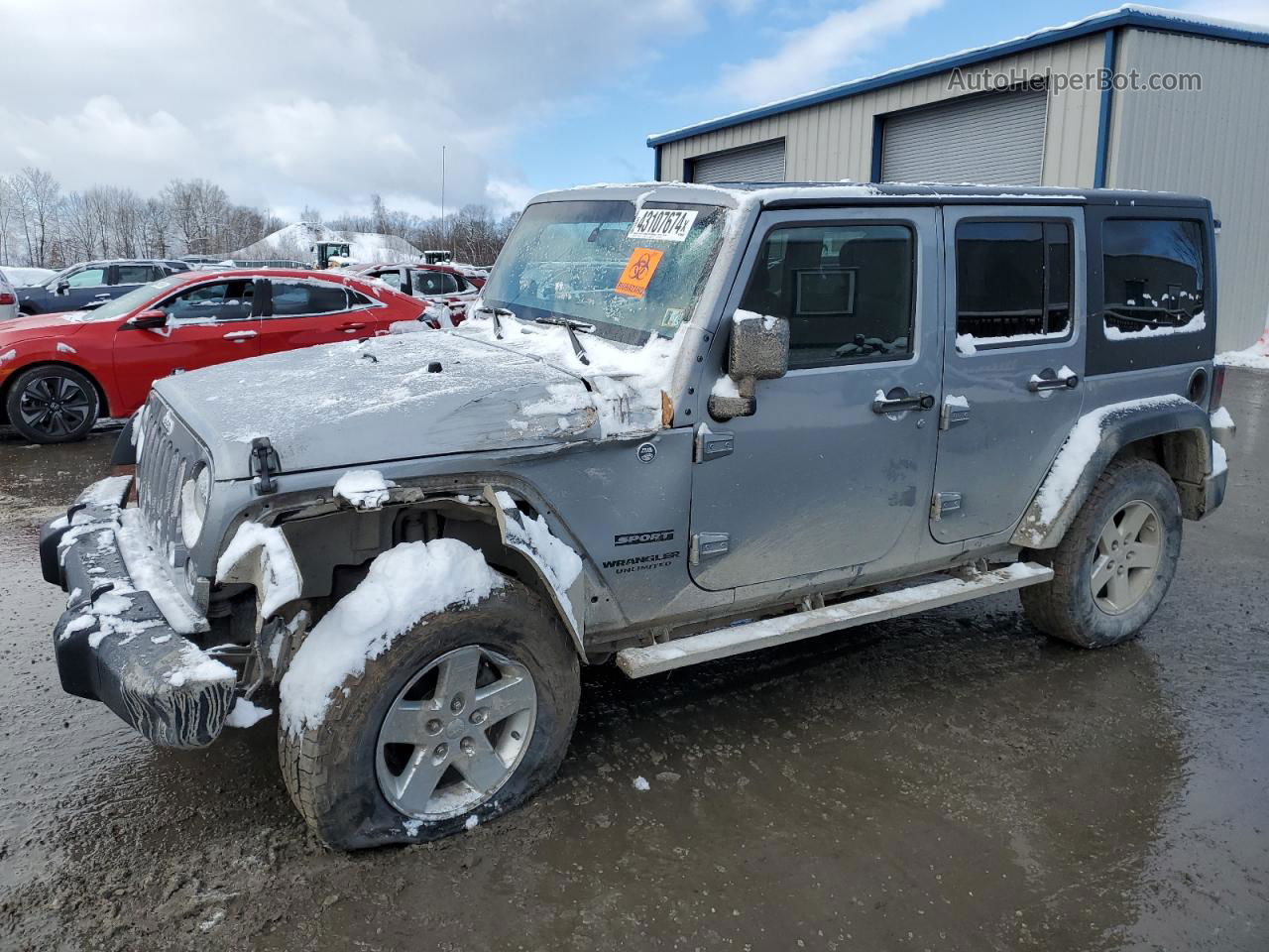 2014 Jeep Wrangler Unlimited Sport Silver vin: 1C4BJWDG6EL251143