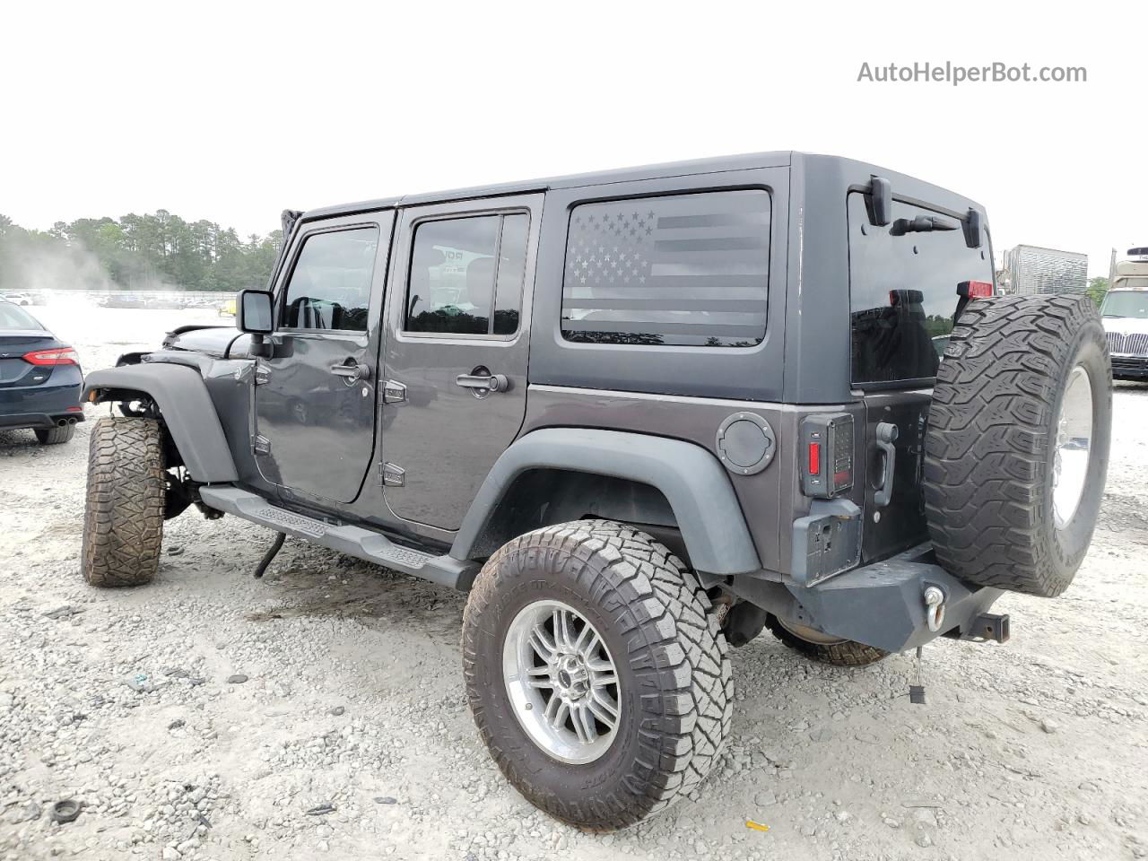 2014 Jeep Wrangler Unlimited Sport Gray vin: 1C4BJWDG6EL289360