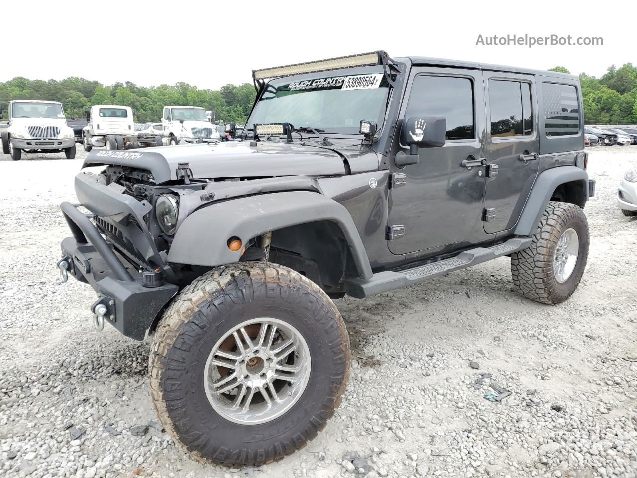 2014 Jeep Wrangler Unlimited Sport Gray vin: 1C4BJWDG6EL289360