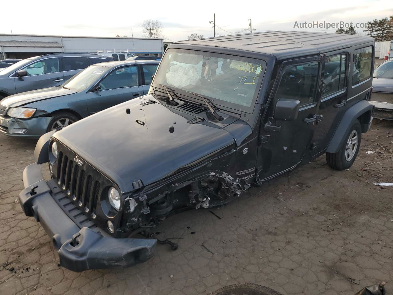 2017 Jeep Wrangler Unlimited Sport Black vin: 1C4BJWDG6HL593549