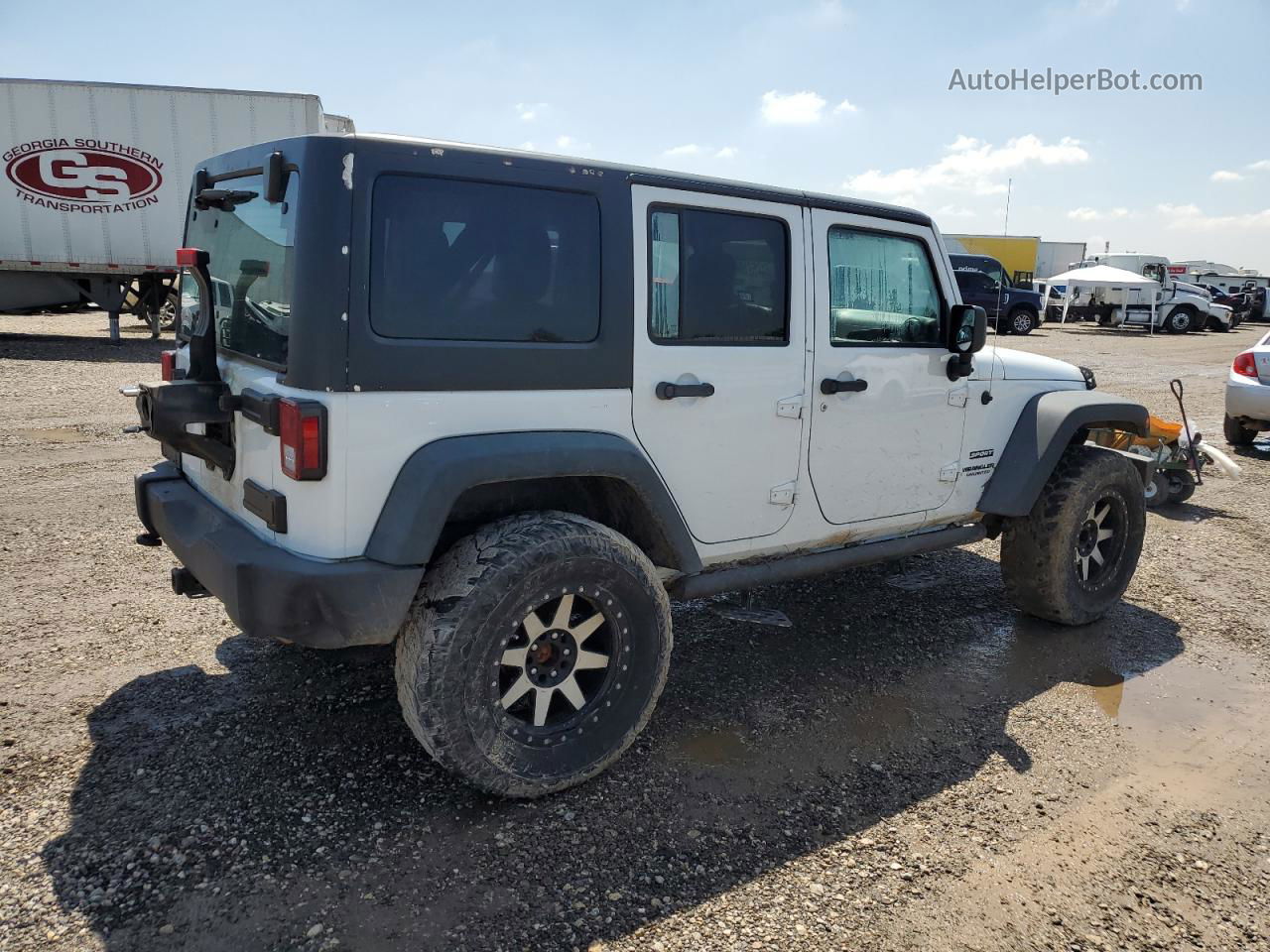 2014 Jeep Wrangler Unlimited Sport White vin: 1C4BJWDG7EL109979