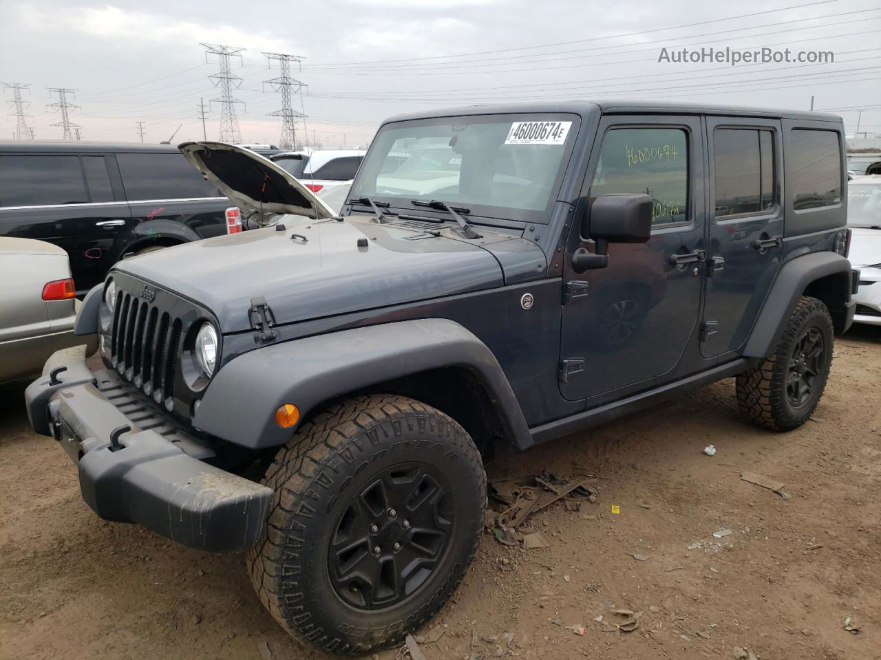 2017 Jeep Wrangler Unlimited Sport Gray vin: 1C4BJWDG7HL592023