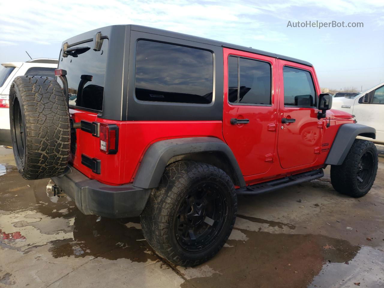 2014 Jeep Wrangler Unlimited Sport Red vin: 1C4BJWDG8EL148421