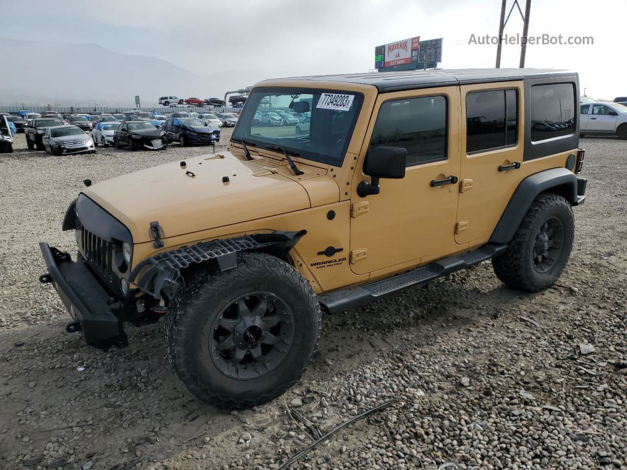 2014 Jeep Wrangler Unlimited Sport Золотой vin: 1C4BJWDG8EL199742