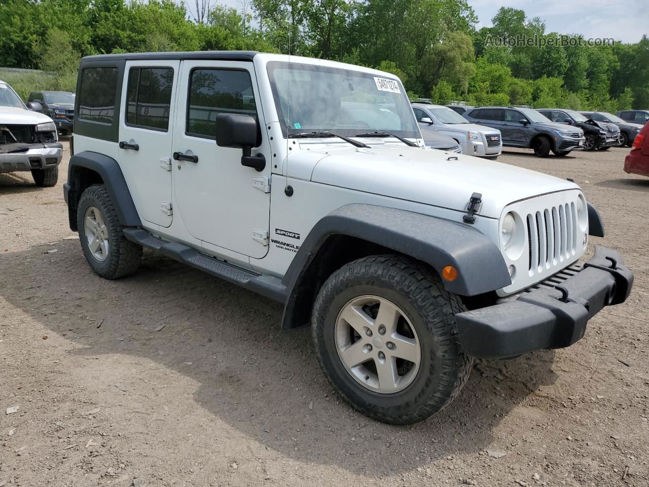 2014 Jeep Wrangler Unlimited Sport White vin: 1C4BJWDG8EL251838