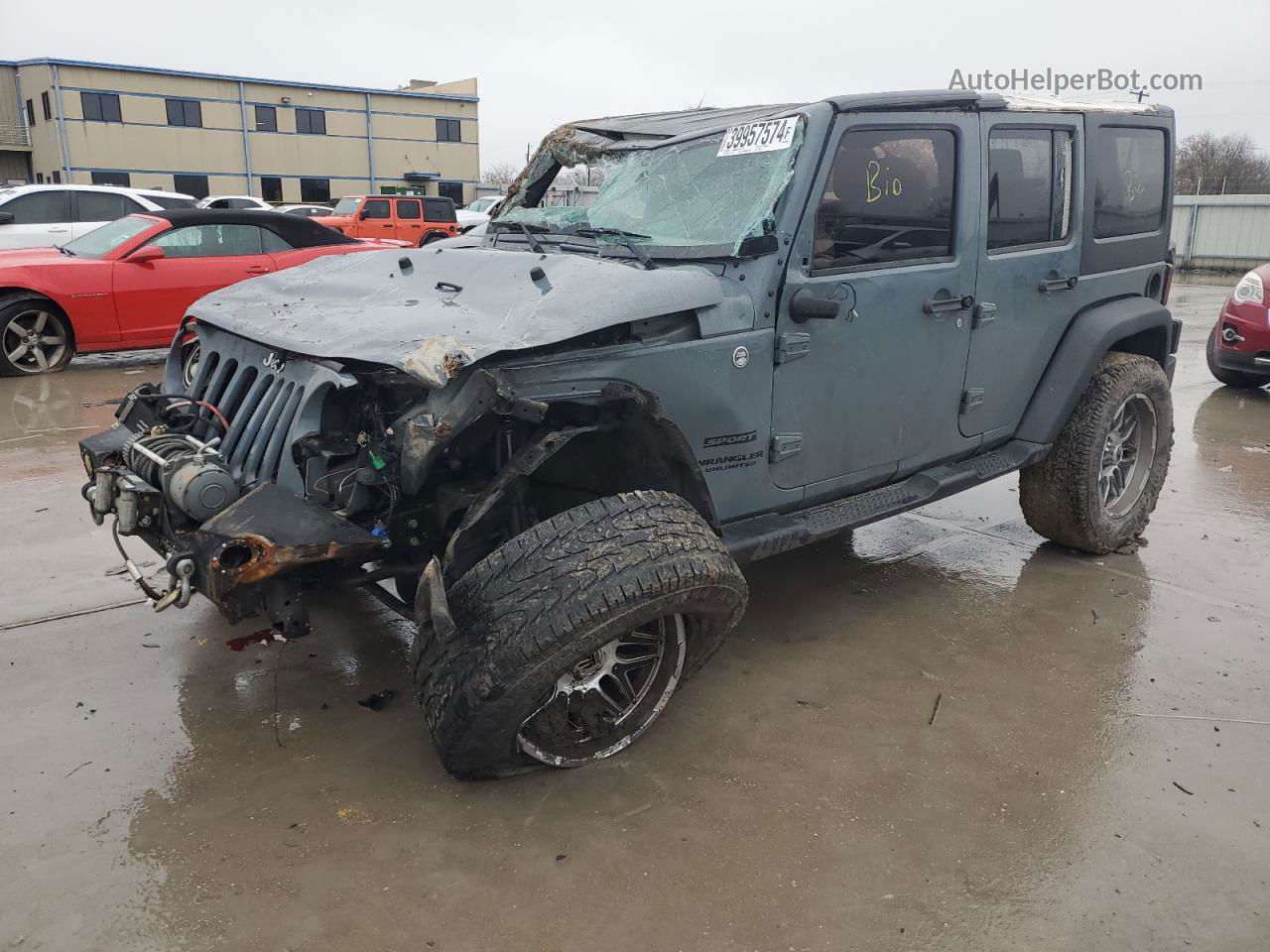 2014 Jeep Wrangler Unlimited Sport Gray vin: 1C4BJWDG8EL260023