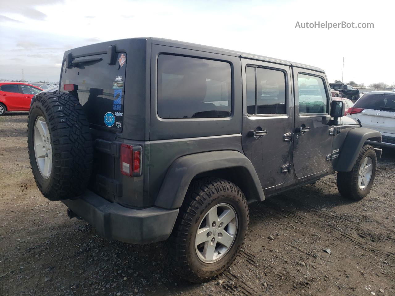 2017 Jeep Wrangler Unlimited Sport Gray vin: 1C4BJWDG8HL647269