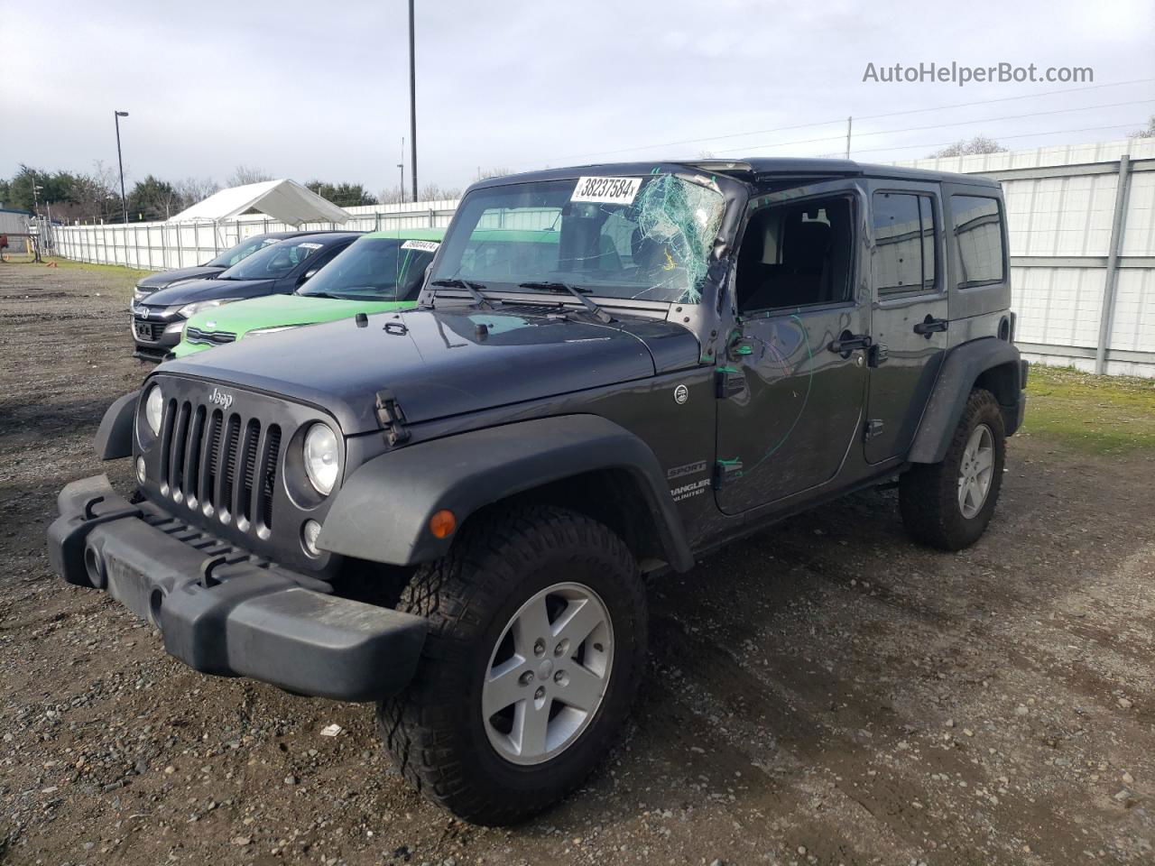 2017 Jeep Wrangler Unlimited Sport Gray vin: 1C4BJWDG8HL647269