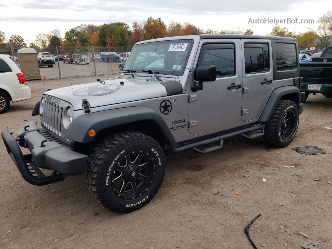 2017 Jeep Wrangler Unlimited Sport Silver vin: 1C4BJWDG8HL653489