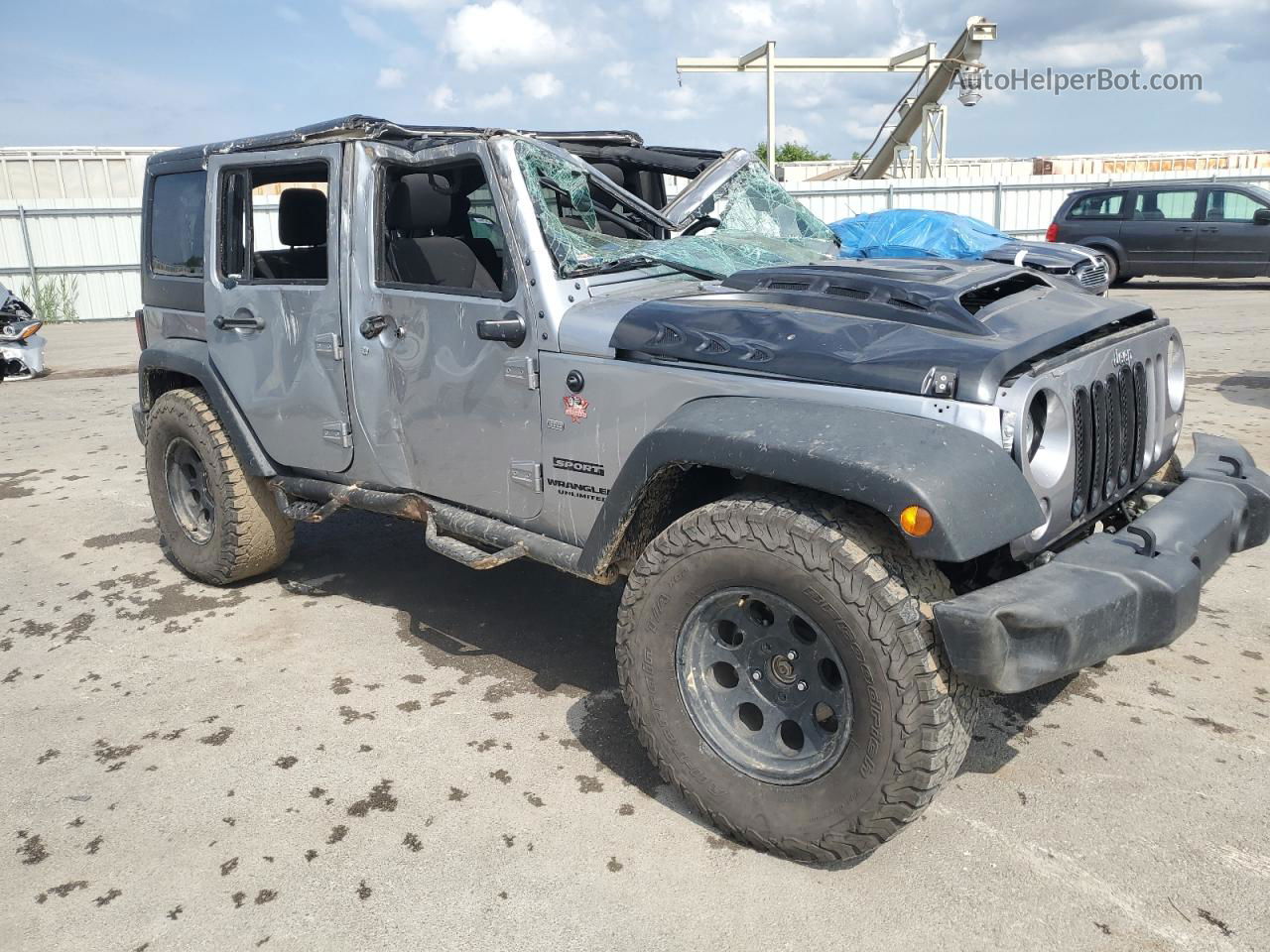 2017 Jeep Wrangler Unlimited Sport Gray vin: 1C4BJWDG8HL672852