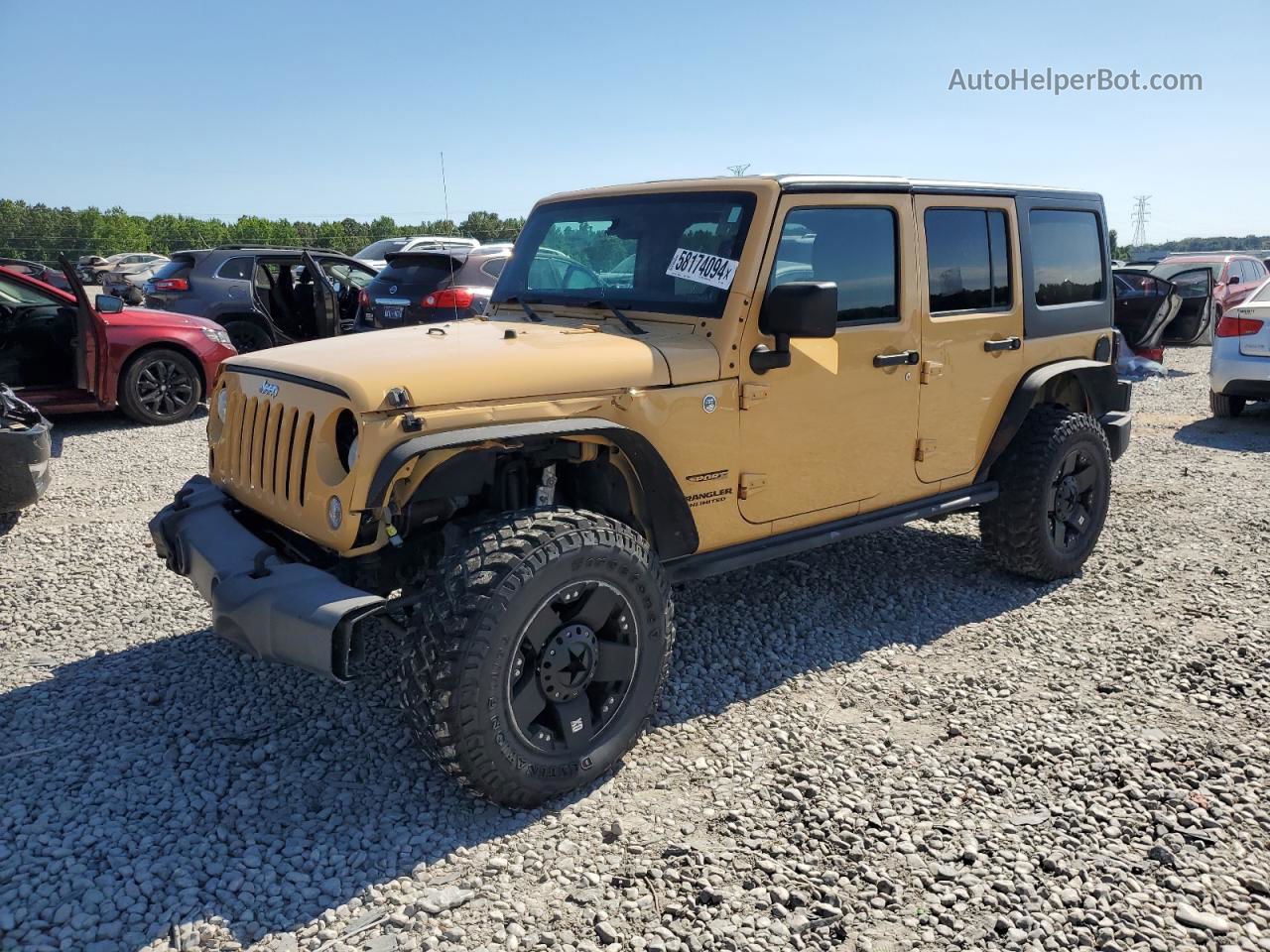 2014 Jeep Wrangler Unlimited Sport Tan vin: 1C4BJWDG9EL236684