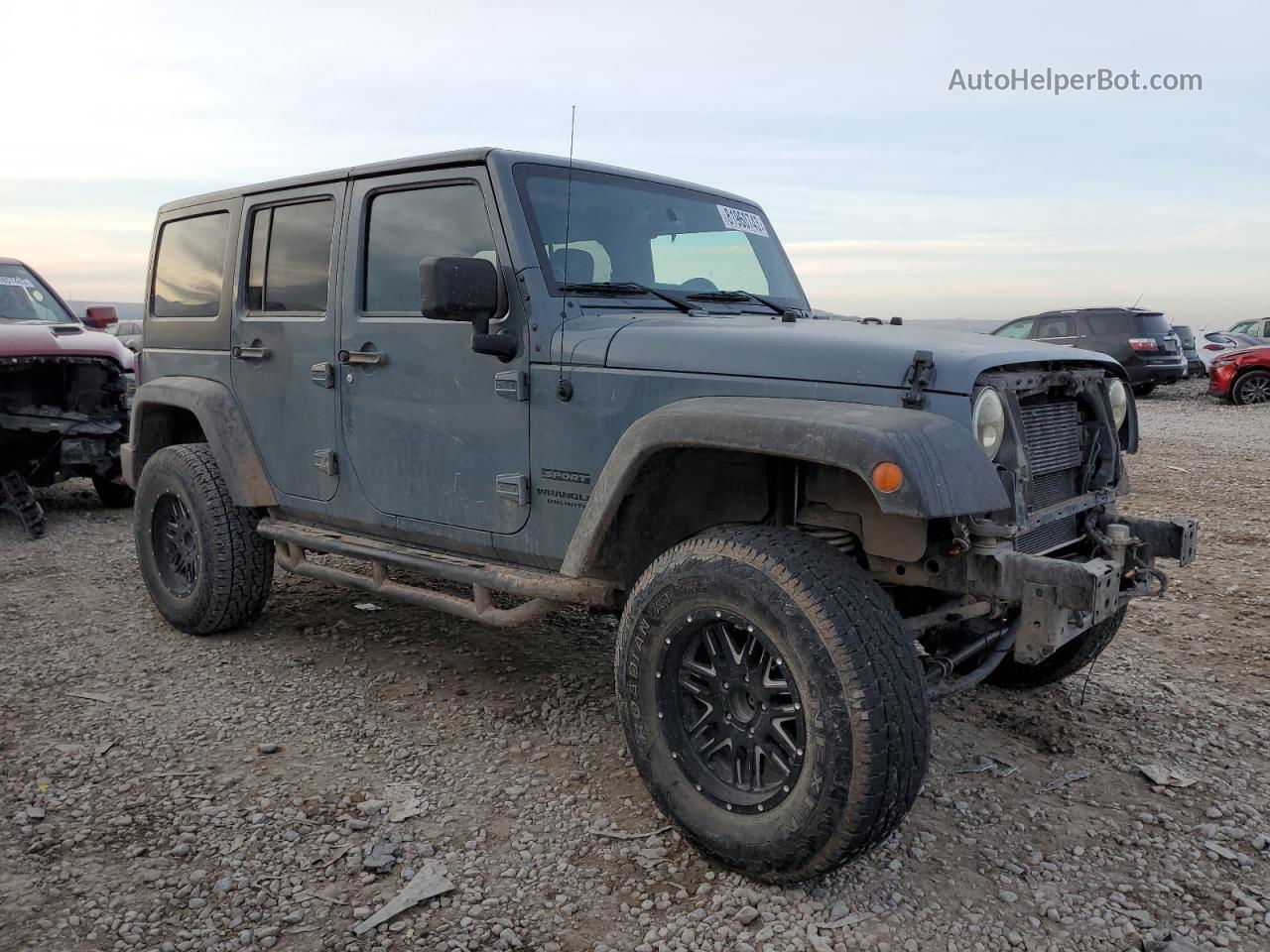 2014 Jeep Wrangler Unlimited Sport Gray vin: 1C4BJWDG9EL310069