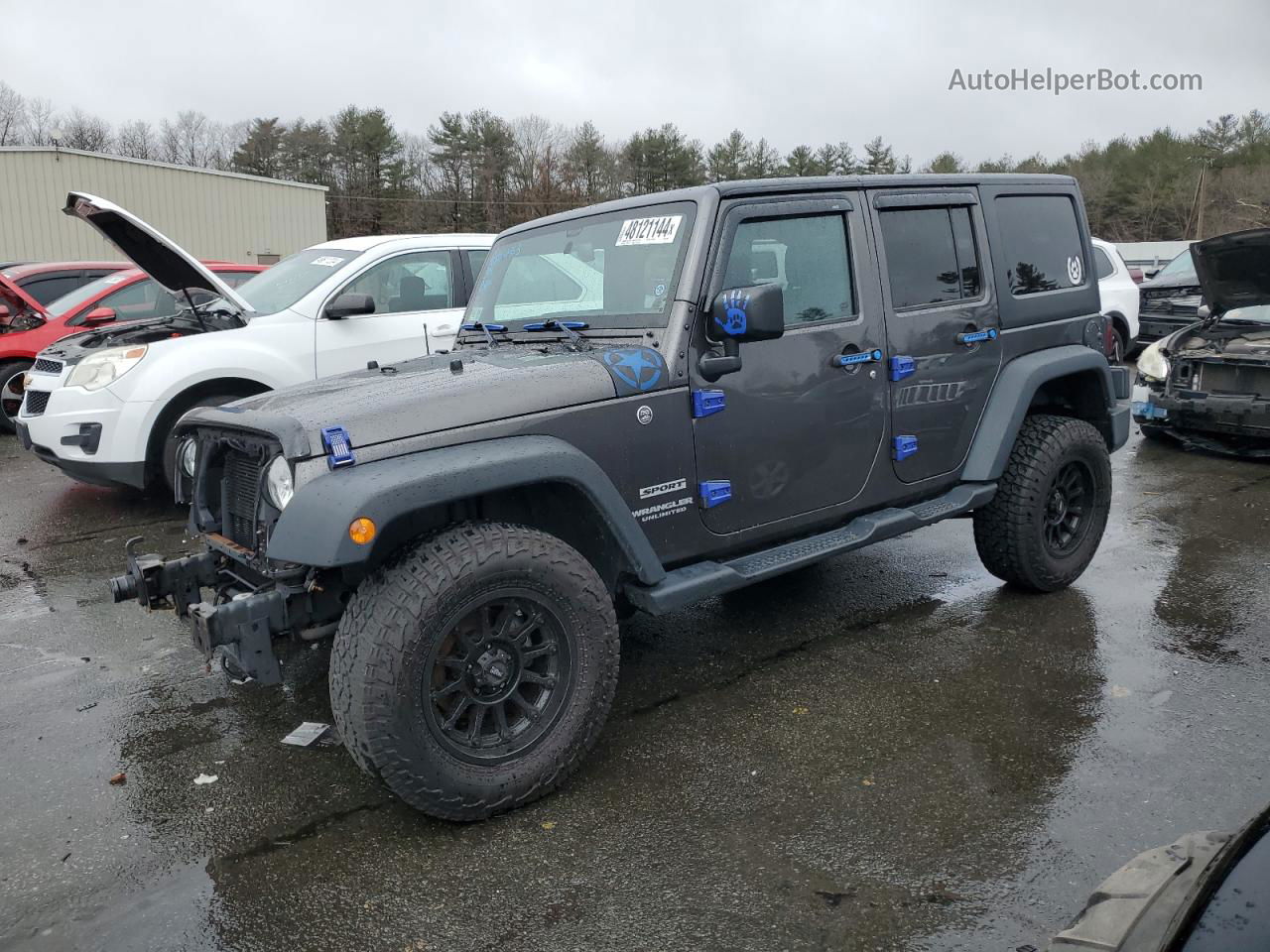 2017 Jeep Wrangler Unlimited Sport Угольный vin: 1C4BJWDG9HL578429