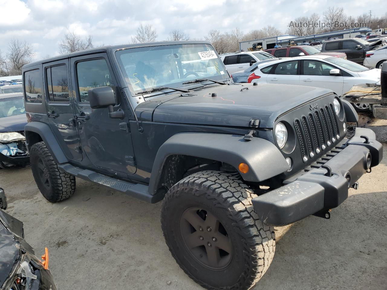 2017 Jeep Wrangler Unlimited Sport Gray vin: 1C4BJWDG9HL607900