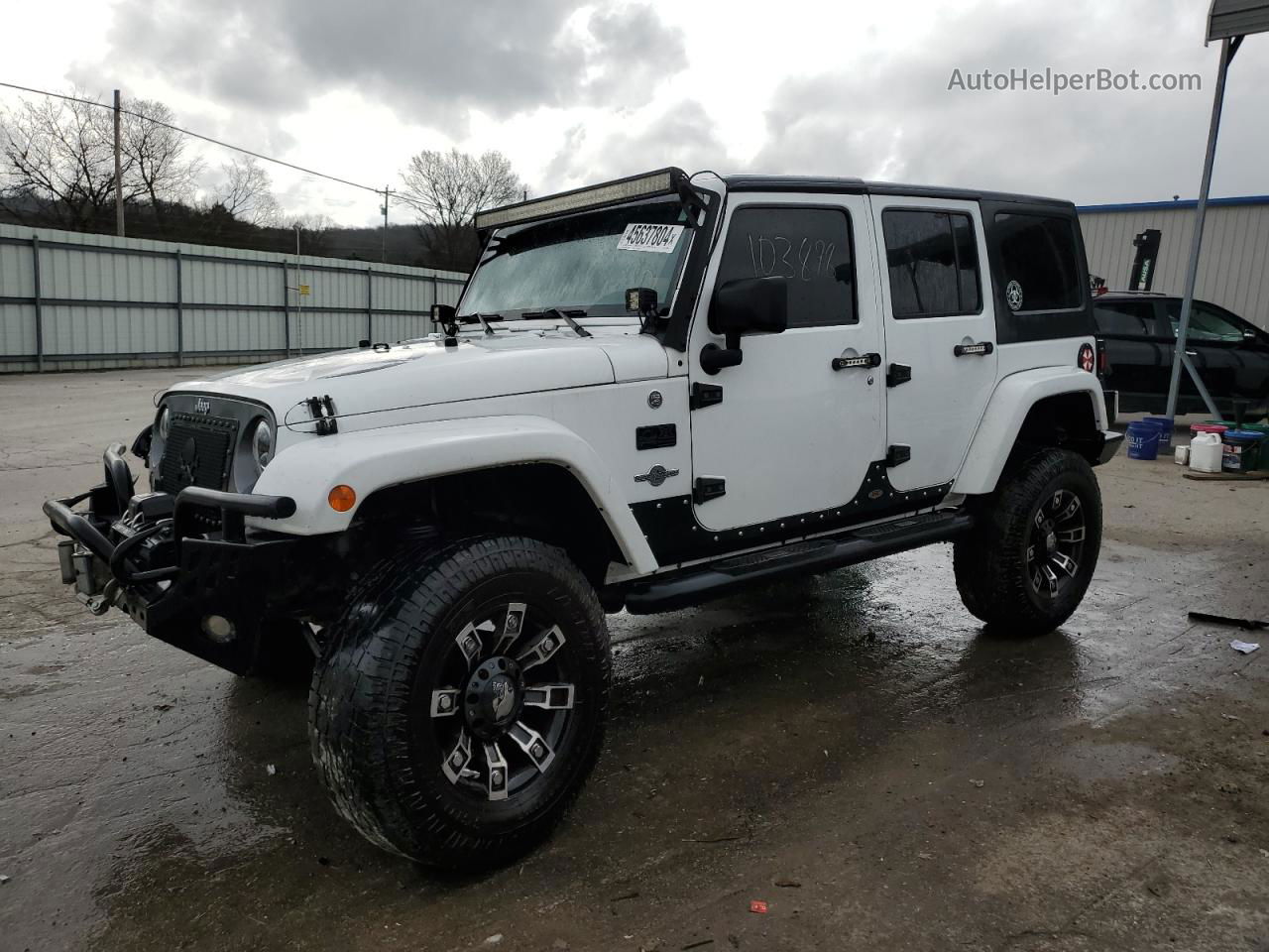 2014 Jeep Wrangler Unlimited Sport White vin: 1C4BJWDGXEL217903